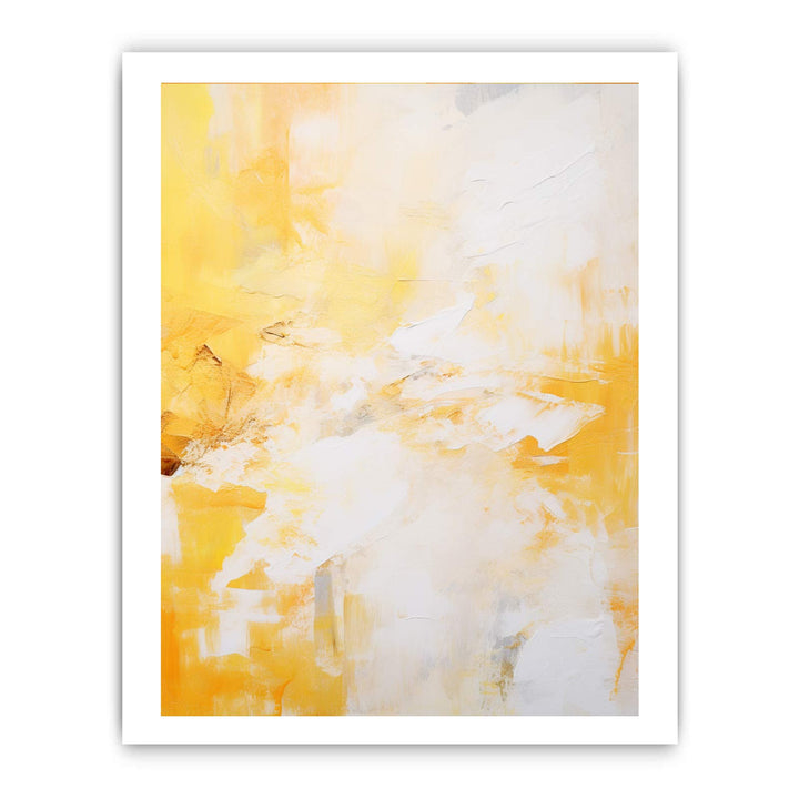 White Yellow Abstract Painting