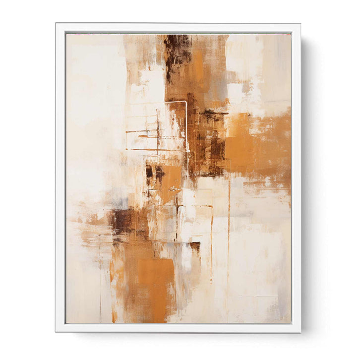 Brown White Art Painting   Canvas Print
