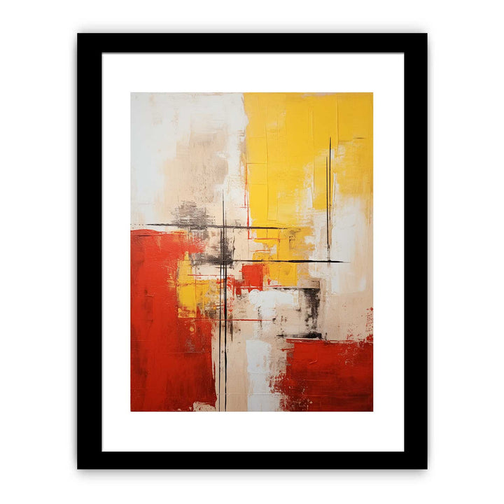 Yellow Red Abstract Painting