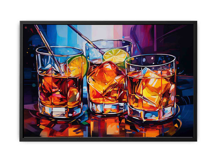 Glass Drink Modern Art Painting 
