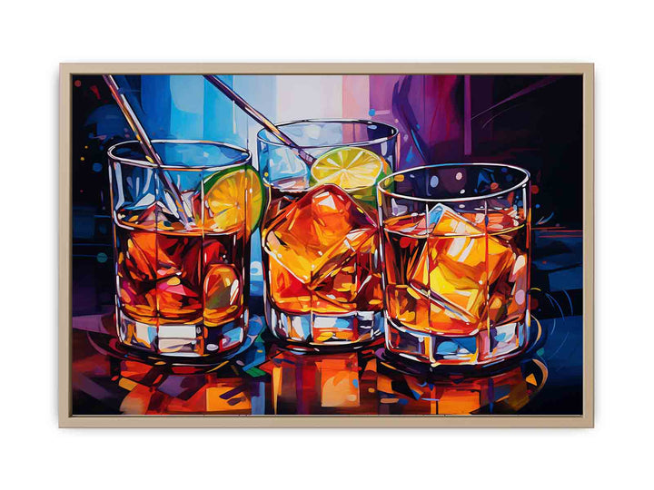 Glass Drink Modern Art Painting Framed Print