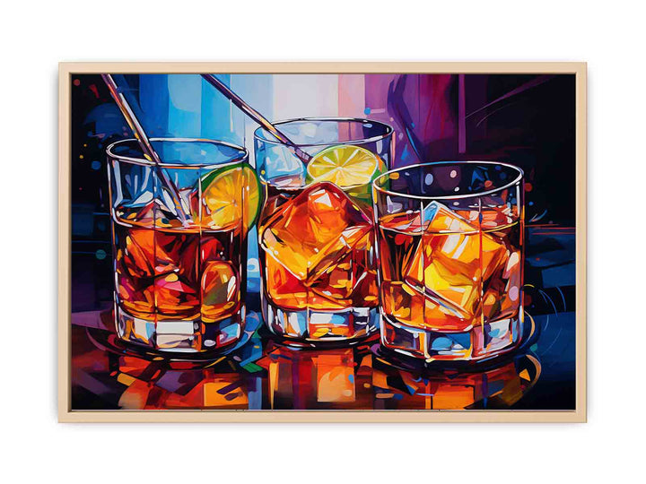 Glass Drink Modern Art Painting  Poster
