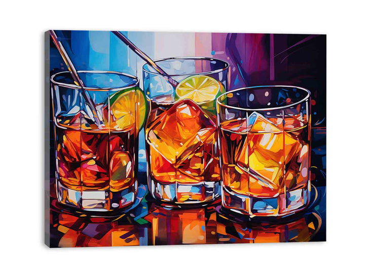 Glass Drink Modern Art Painting 