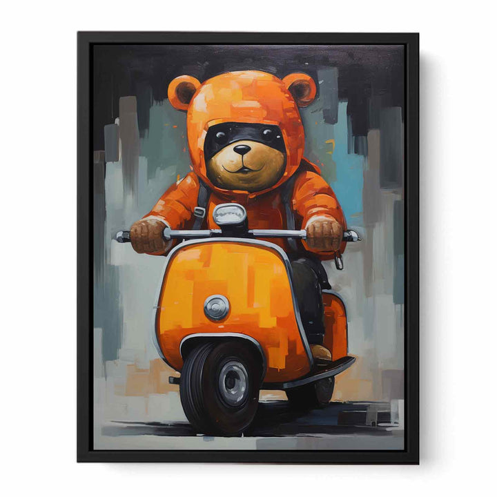 Bear Scooter Modern Art Painting 