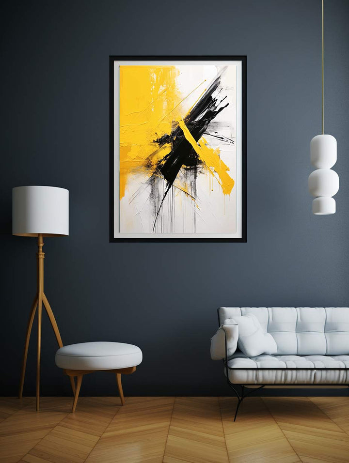 Abstract White Yellow Painting