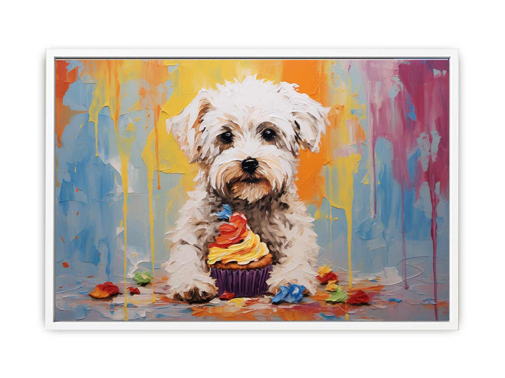 Dog Cupcake Modern Art Painting  Canvas Print