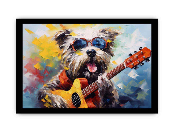 Dog Guitar Modern Art Painting