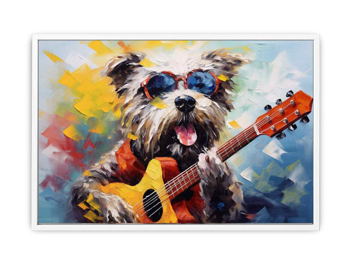 Dog Guitar Modern Art Painting