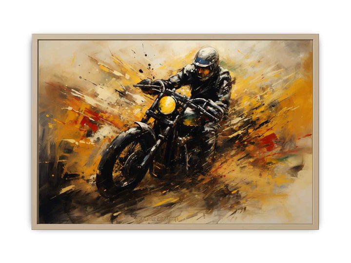 Motorcycle Modern Art Painting Framed Print