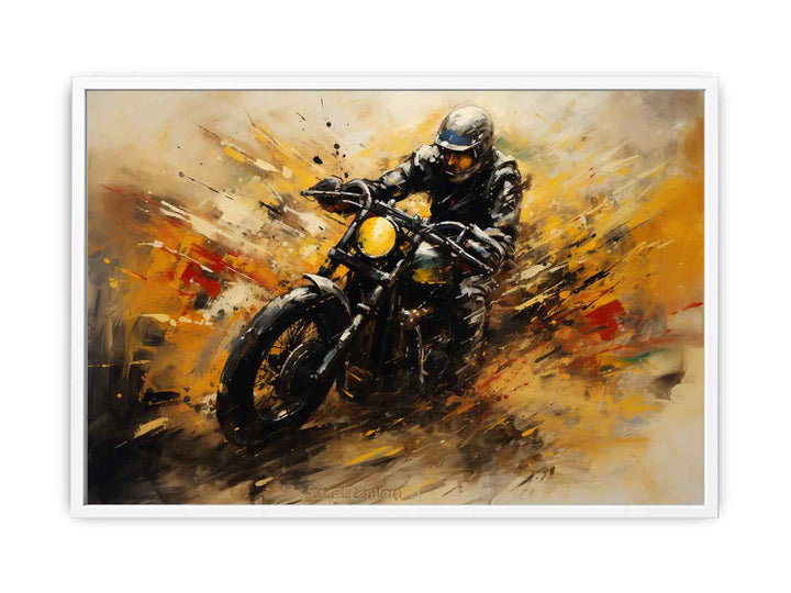 Motorcycle Modern Art Painting Canvas Print