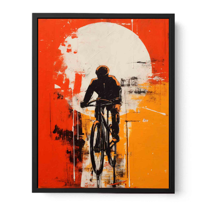 Cycle Rider Modern Art Painting  