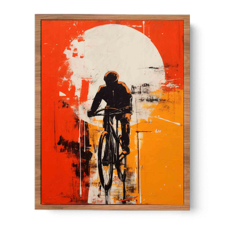 Cycle Rider Modern Art Painting  