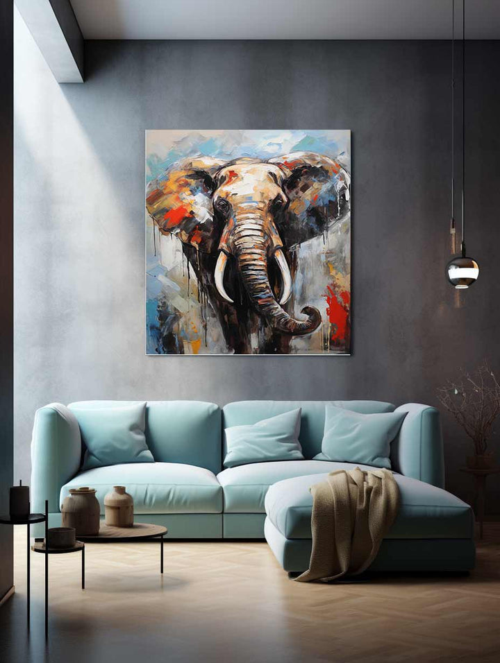 Black Elephant Modern Art Painting  