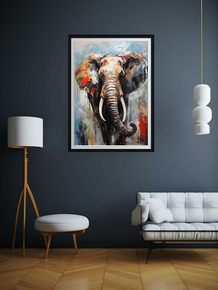 Black Elephant Modern Art Painting  
