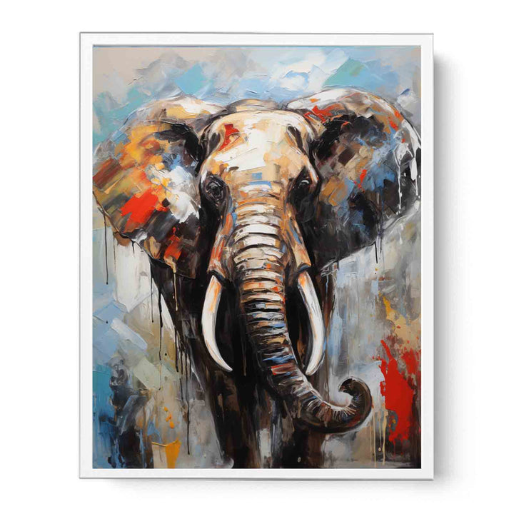 Black Elephant Modern Art Painting  Canvas Print