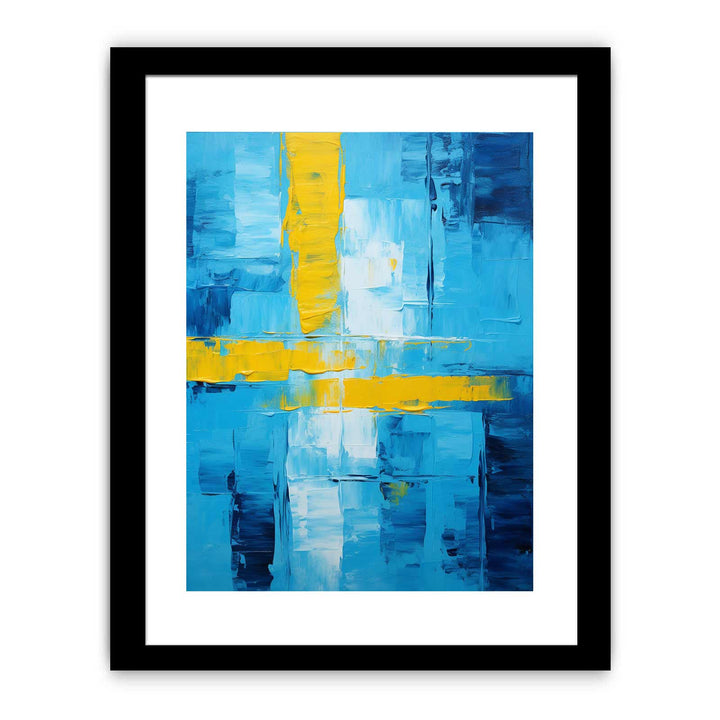 Abstract Blue Yellow Knife Art Painting