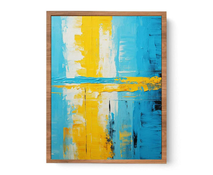 Abstract Knife Art Blue Yellow Painting