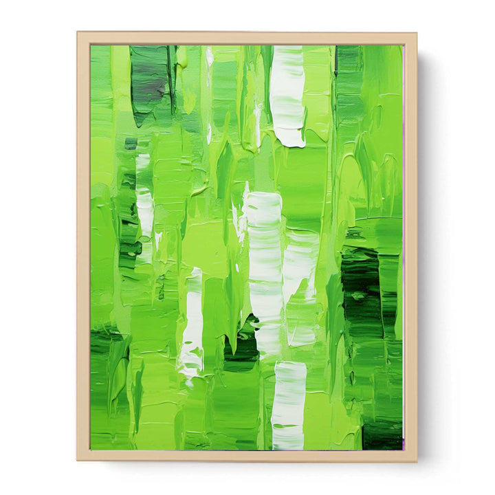 Abstract Green Knife Art Painting