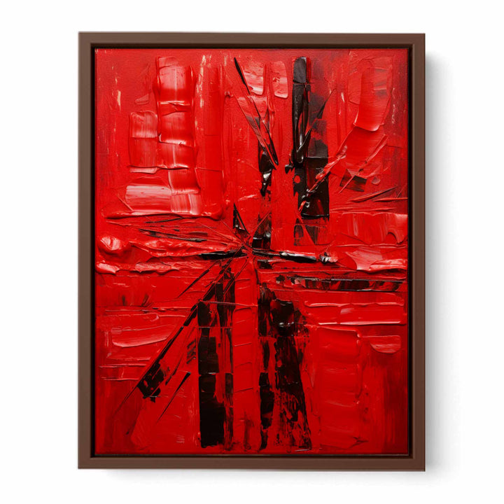 Knife Red Abstract Art Painting