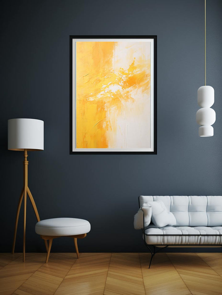 Yellow White Abstract Painting