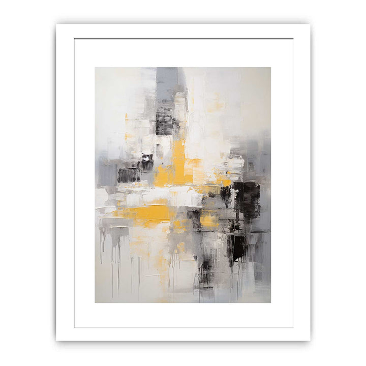 Abstract Painting Yellow Grey