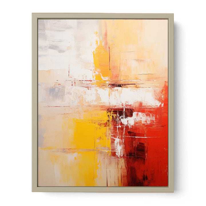 Abstract Painting Yellow Red