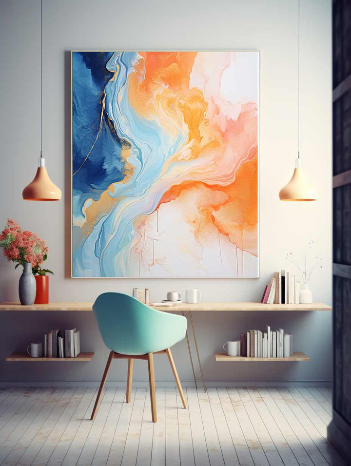 Abstract Painting Blue Orange