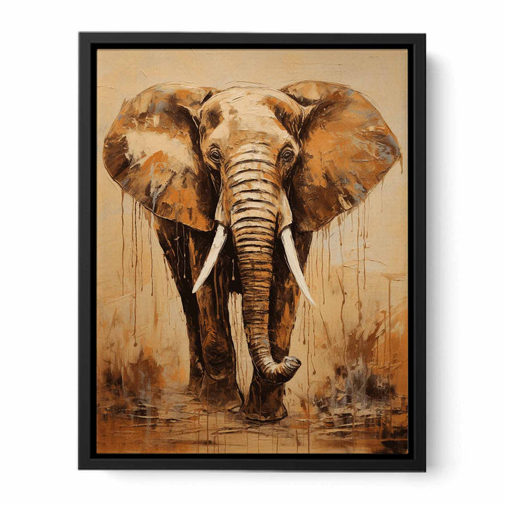 Brown Elephant Modern Art Painting 