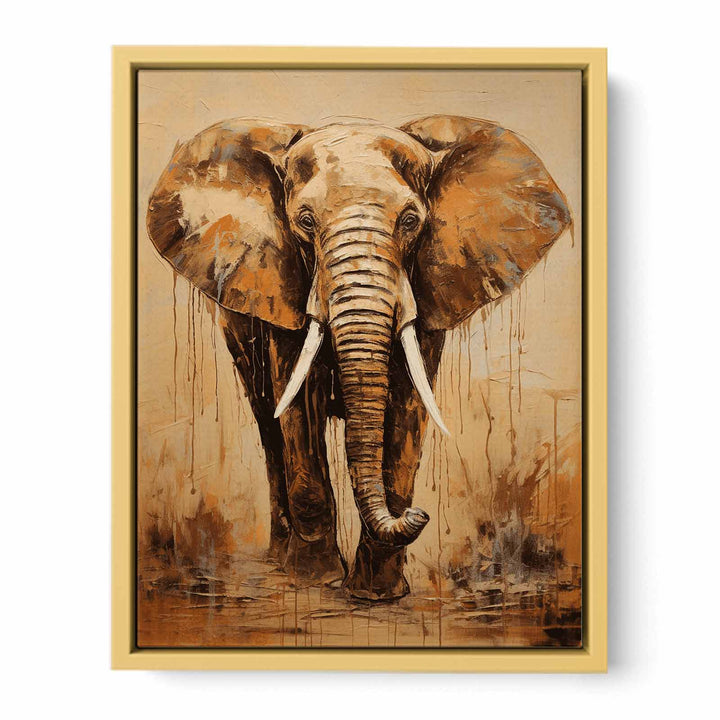 Brown Elephant Modern Art Painting  Poster