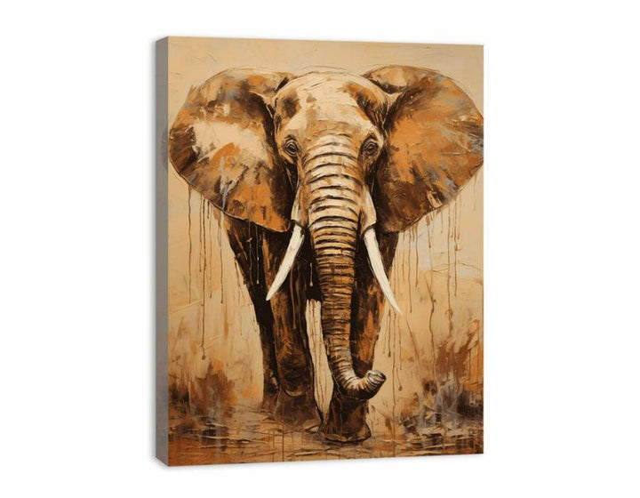 Brown Elephant Modern Art Painting 
