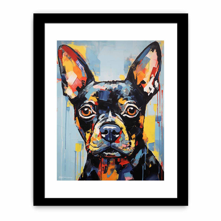 Dog Black Modern Art Painting