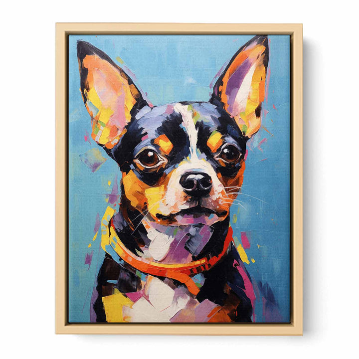 Modern art Black Dog Painting Framed Print