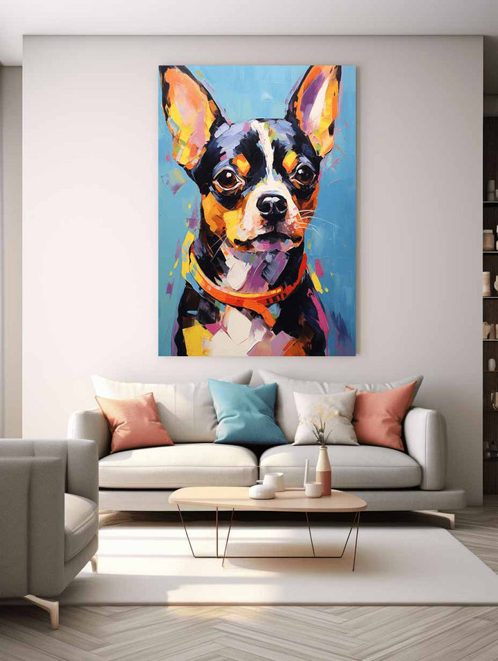 Modern art Black Dog Painting 