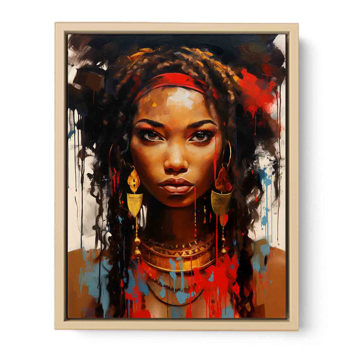 Black Girl Modern Art Painting  Framed Print