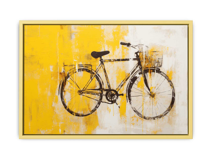 Yellow Cycle Modern Art Painting  Poster