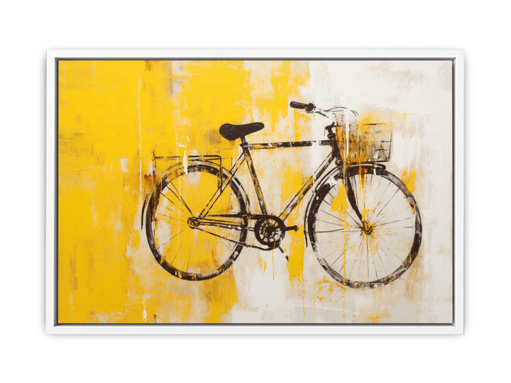 Yellow Cycle Modern Art Painting Canvas Print