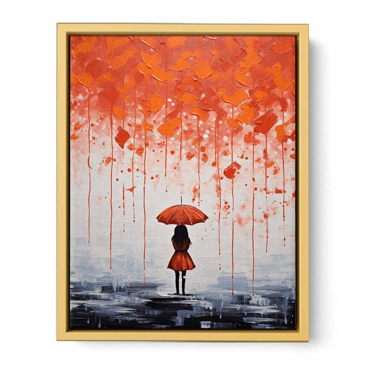 Girl Umbrella Modern Art Painting  Poster