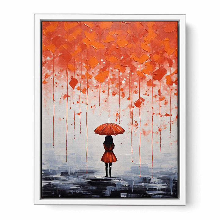 Girl Umbrella Modern Art Painting Canvas Print
