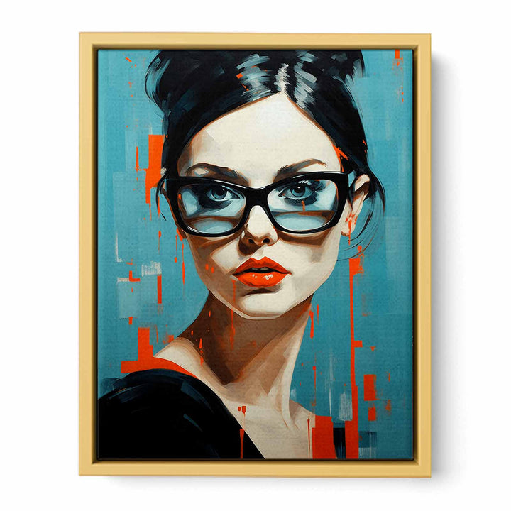 Modern Girl Glasses Art Painting  Poster