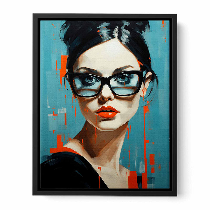 Modern Girl Glasses Art Painting 