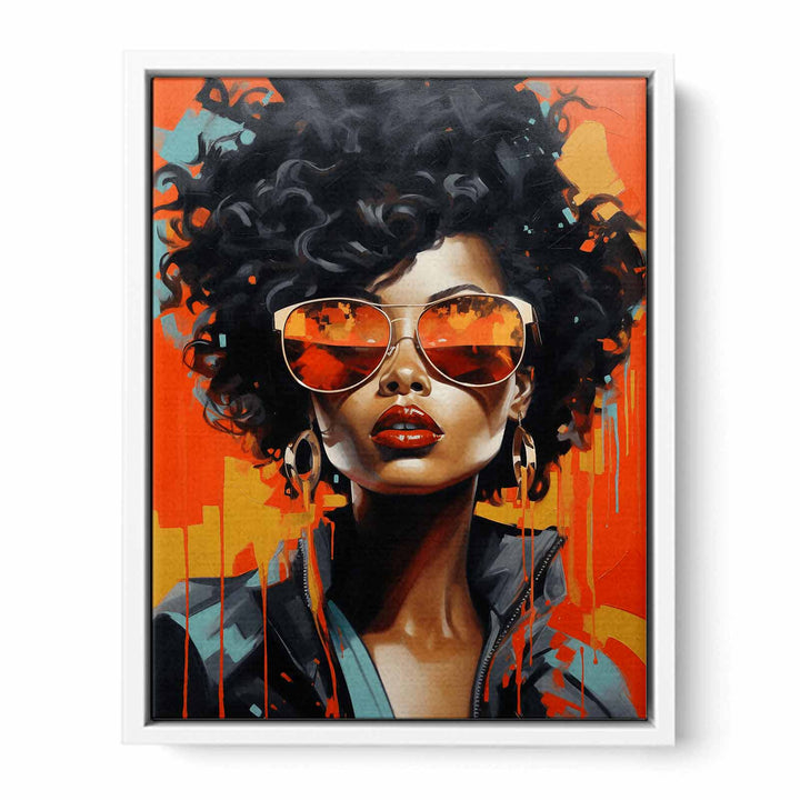 Modern Red Girl Art Painting Canvas Print
