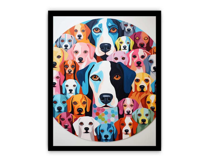 Modern Art  Dog Circle Painting