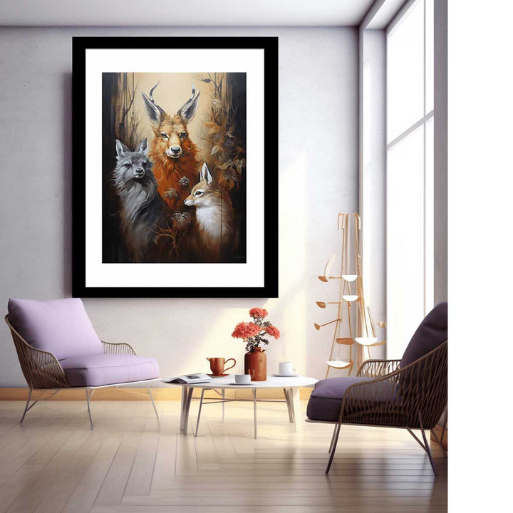 Three Animal Modern Art  Painting  