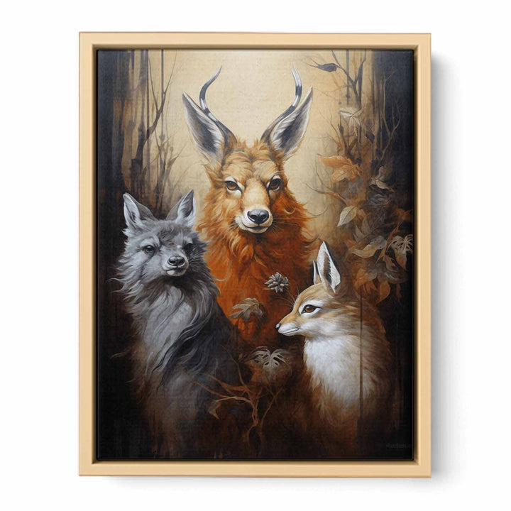 Three Animal Modern Art  Painting  Framed Print