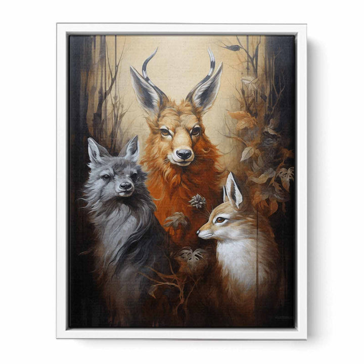 Three Animal Modern Art  Painting  Canvas Print