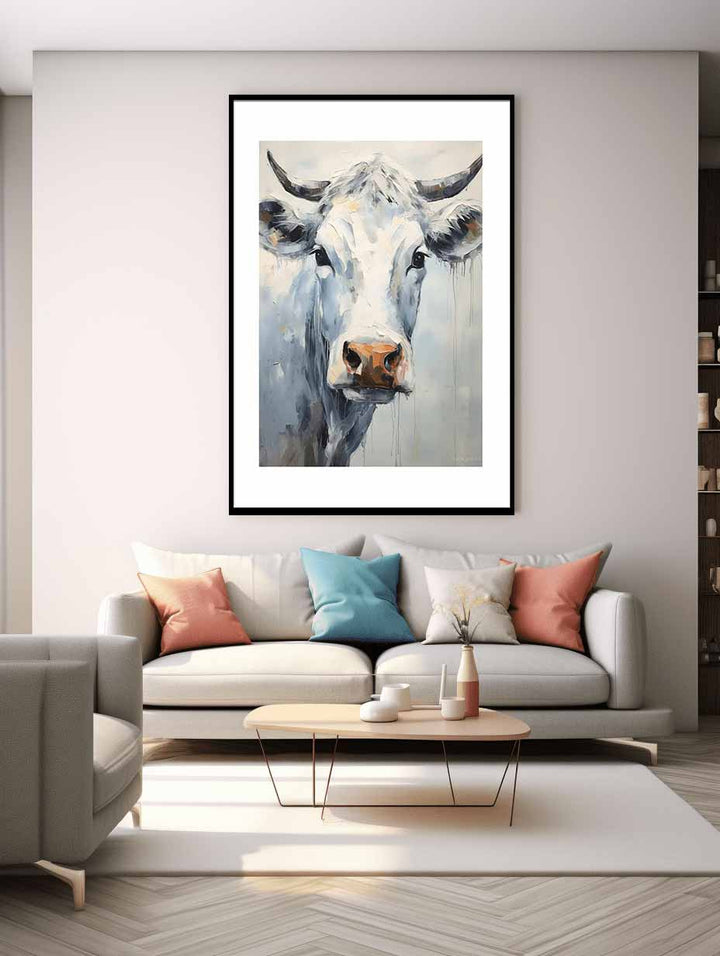White Cow Modern Art Painting