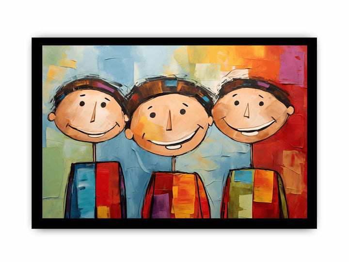 Three Boys Modern Art Painting