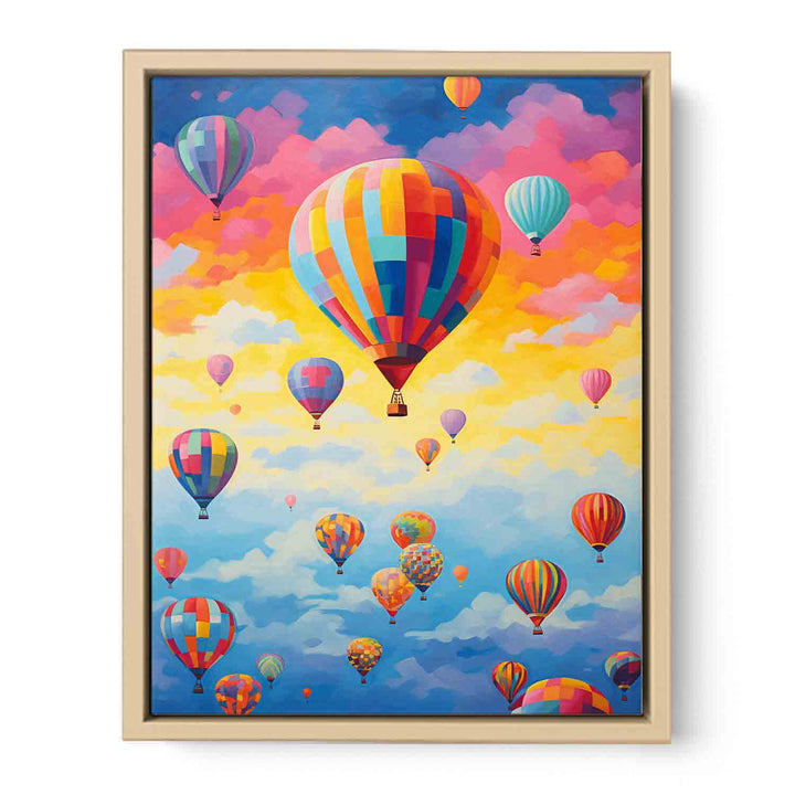 Hot Balloons Modern Art Painting  Framed Print
