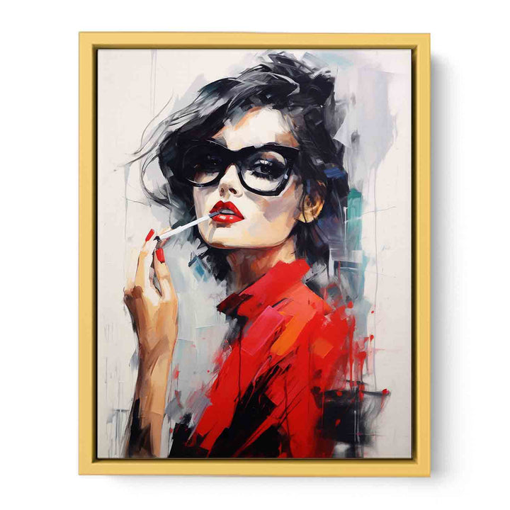 Red Girl Modern Art Painting   Poster