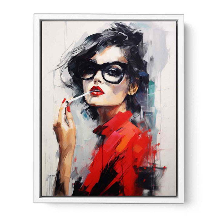 Red Girl Modern Art Painting  Canvas Print